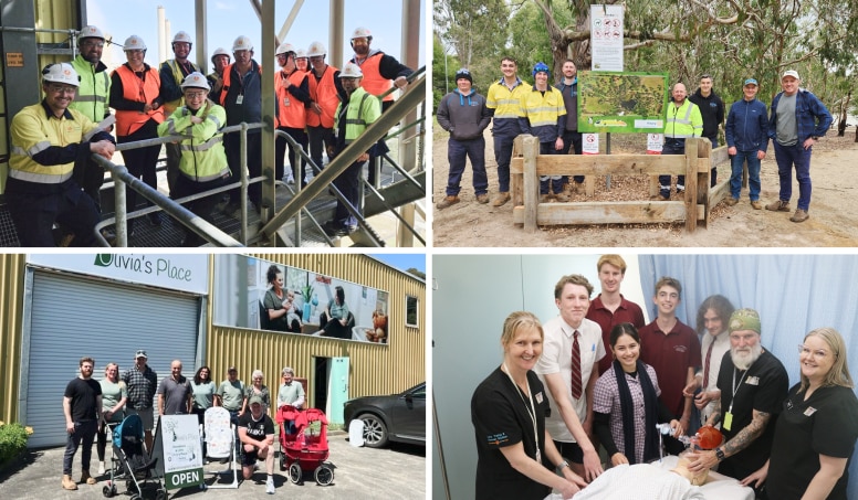 green, misty hills against a grey sky