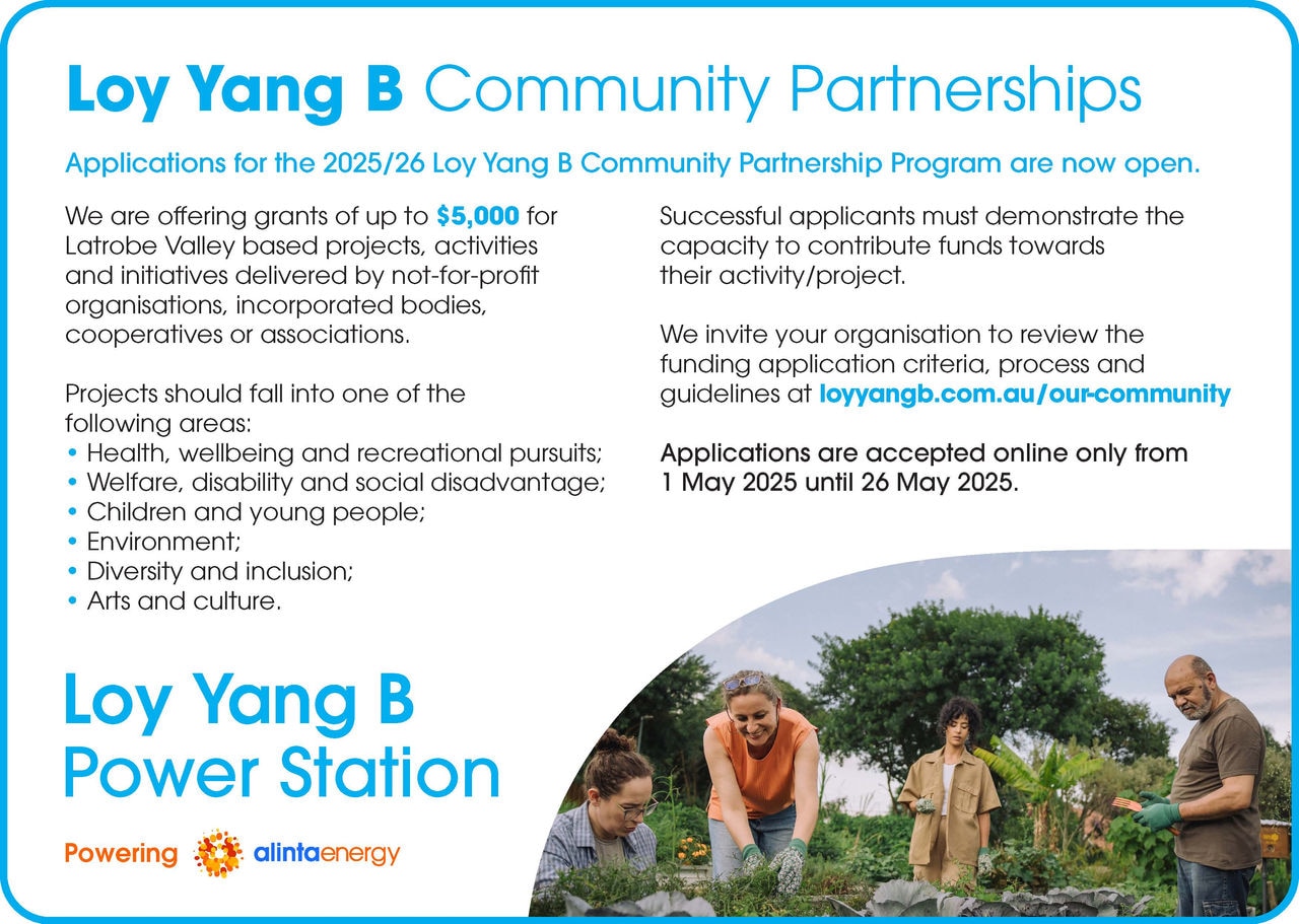 An advertisement for Loy Yang B's 2025/26 partnership program