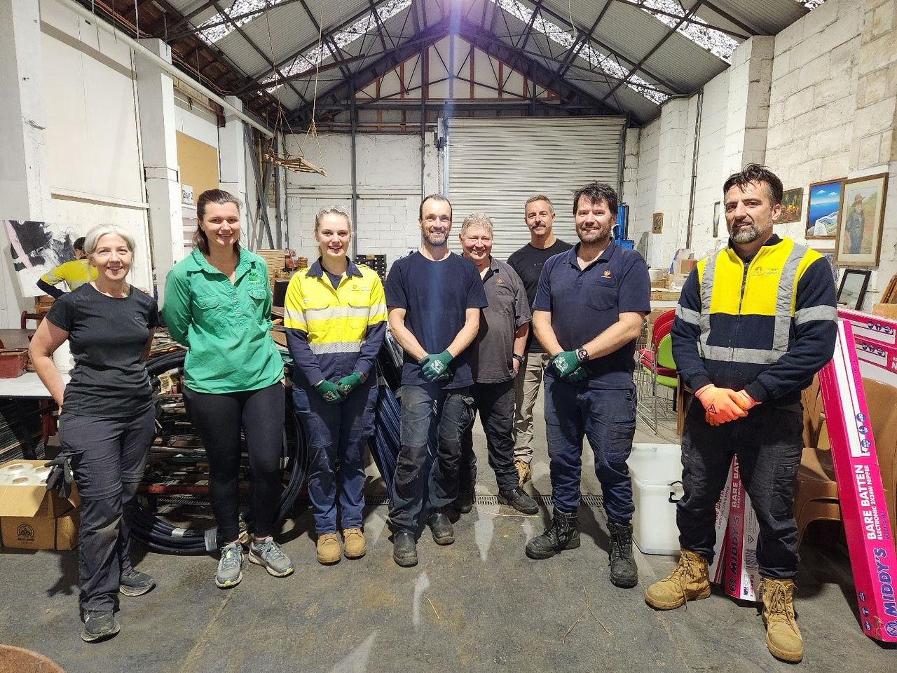 The Loy Yang B team with Lifeline Gippsland CEO Cindy Pullar, left and Business Operations Manager Katrina Auld, second from left. 